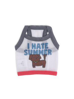 I HATE SUMMER Mesh Top White