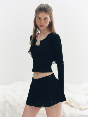 [단독]MINI LACE BUTTON SKIRT PANTS_TT5S507BK