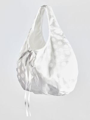 Plumpy hobo bag [Silk dots white]
