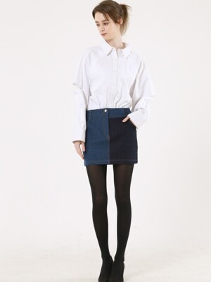 Unbalance Denim Mini Skirt