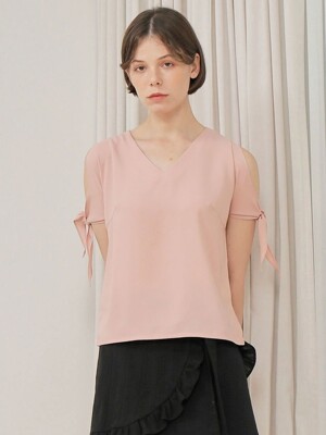 TIED SLEEVE BLOUSE_PINK