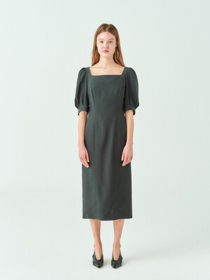 Square Neck Line Dress in Black