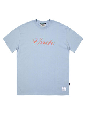CANABIS LETTER STANDARD FIT T-SHIRTS SKY BLUE