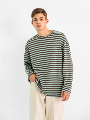 Men Stripe T-Shirt Mint