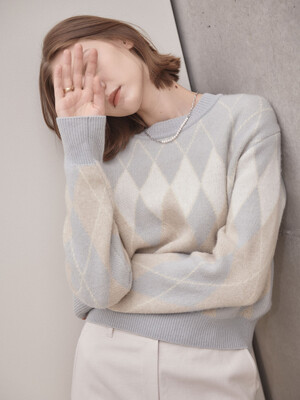 Argyle Knit Pullover SK1WP291-12