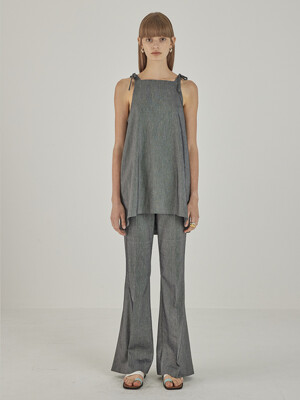 Slit Semi-bootcut Pants_Grey