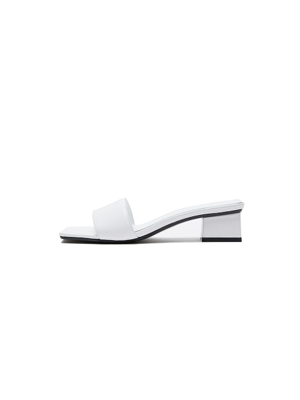 ULE Square-Toe Heeled Sandals - White