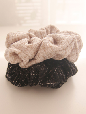Tweed Twinkle Surgical Point Hair Scrunchy H0727