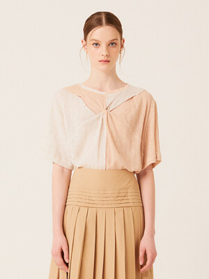 TWISTED LINEN KNIT TOP (IVORY)