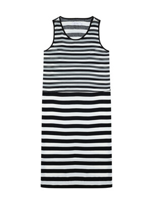 Black Stripe Sleeveless Dress