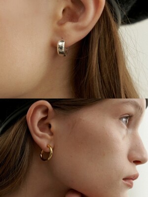 [2 SET] Basic Ring Earrings