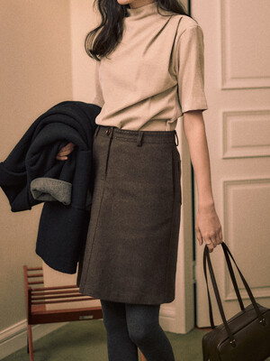 Wool Midi Skirt_2color
