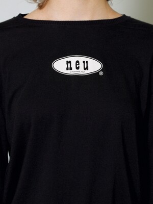 neu oval logo l/s t-shirt - black