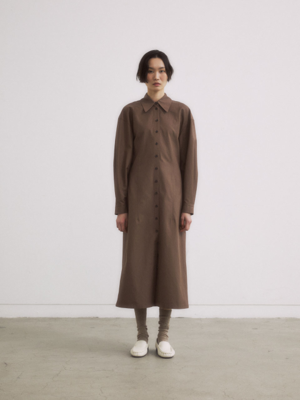 BROWN SLIM LINE SHIRTS DRESS