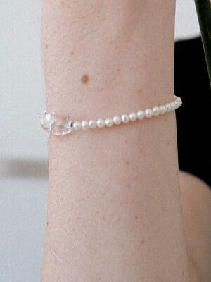 [925silver,담수진주,Glass]Daily pearl bracelet