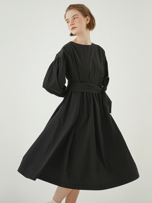 벌룬 드레스 (코튼) 블랙 231201SBK (벨트포함)
