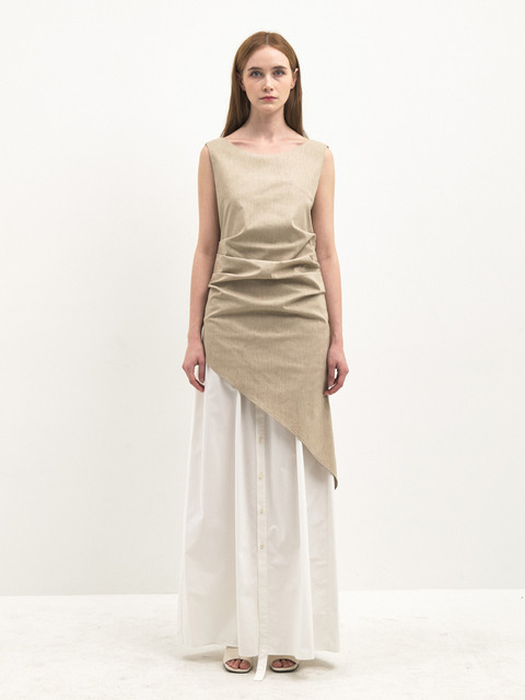 원피스,원피스 - 므아므 (MMAM) - Linen unbalance sleeveless long dress