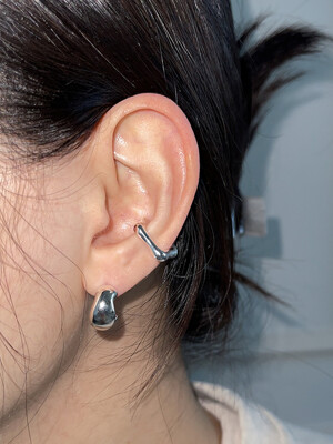 Silver Bold Melting Earring