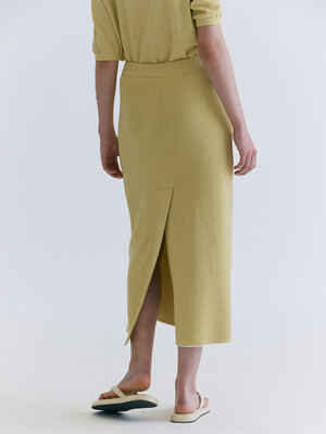 Cotton Blend Summer Knit Skirt  Light Green (WE355UC05M)