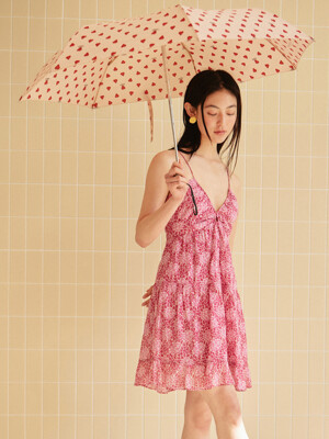 PETIT DIAMOND 핑크 쁘띠패턴 3단자동 양산 겸용 우산 JAUM4E004P2