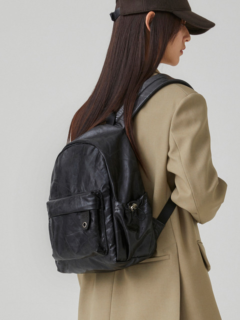기타가방,백팩,백팩 - 조셉앤스테이시 (JOSEPH & STACEY) - Daily Pocket Backpack S_Vegan Leather Roast Black
