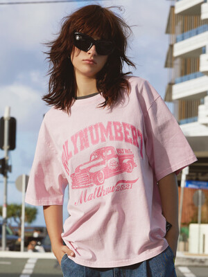 PIGMENT DYED OVER-FIT T-SHIRT CAR PINK