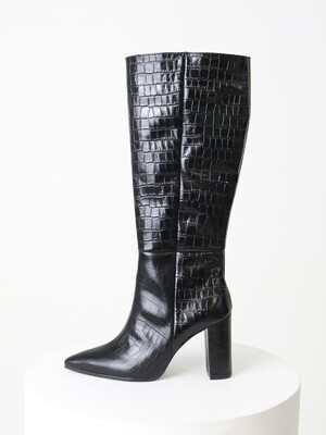 Barneys Croco Long Boots Black