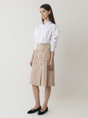 A TRENCH WRAP MIDI SKIRT_BEIGE