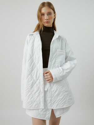 Breeze TO light quilting oversize coat [white]