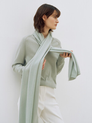 Cashmere 100% Knit Muffler Mint