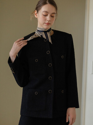 Wool Tweed Jacket(Black)