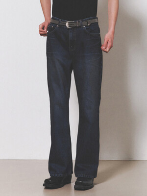 loose fit bootcut denim m_deep blue