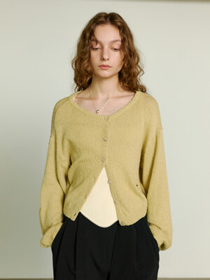 Weather: Weather Knit Cardigan_Yellow Green