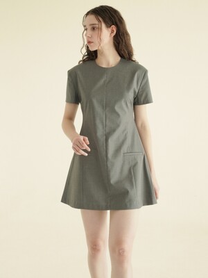 short sleeve hourglass dress gray