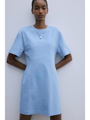 웨이스트 티셔츠 드레스 라이트 블루 1238254003