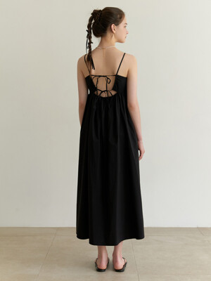 Backless strap dress (black)