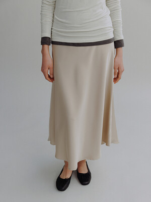 SHELL SATIN SKIRT (3colors)