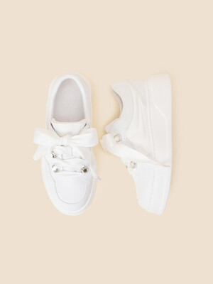 Jewelry ribbon sneakers(white)_DG4DS25021WHT