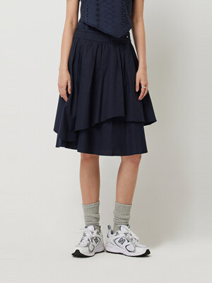 SIS Ace Layered Unbalanced Midi Skirt DN
