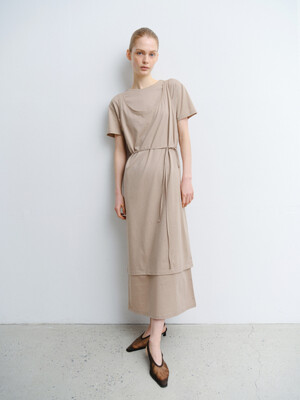 TVR LAYERED COTTON JERSEY DRESS_2COLORS