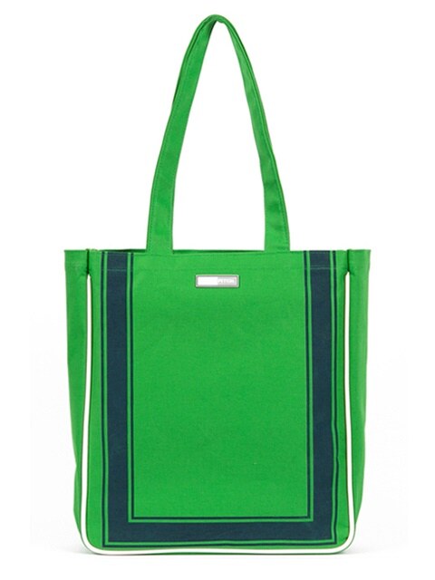 print canvas bag green