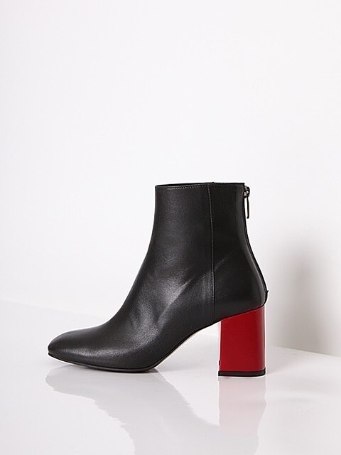 BACK POINT SQUARE BOOTS - BLACK + RED_7cm