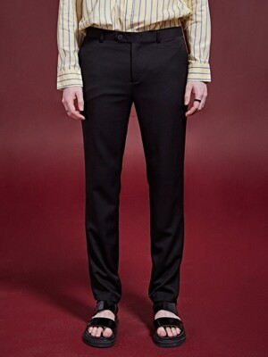 FORMAL SLIM STRAIGHT SLACKS_BLACK