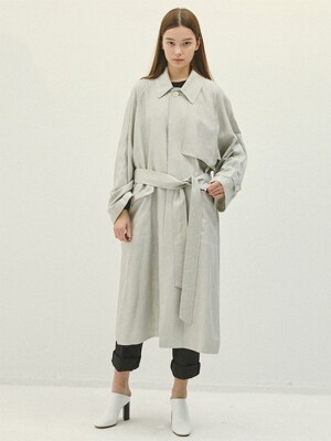 SILVERGREY silklinen oversize maccoat(IJ001)