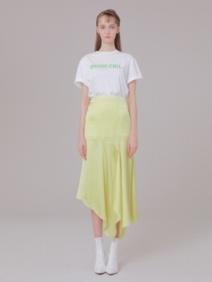 Silk detail skirt 001 lemon