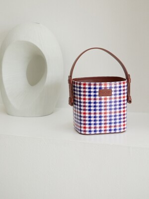 Tote multi check bucket bag_Multi Check