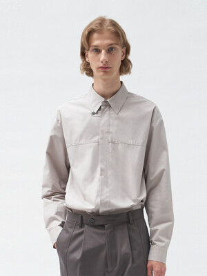 ring button shirts (mauve grey)