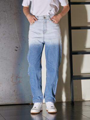 Blue Half Washed Denim Pants