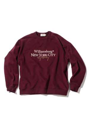 Lettering Logo Brushed Sweat Shirt_Wine