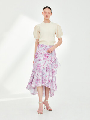 SAMANTHA Floral wraped tulle skirt (Pink flower)